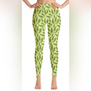 Audrey and Irene Jalapeno Peppers Green Yoga Pants Leggings